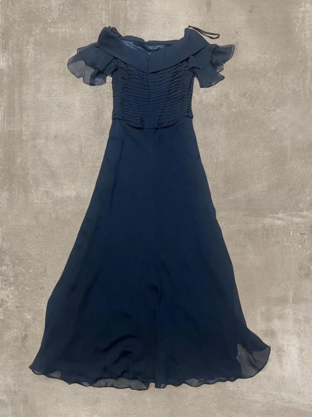 Jovani | Dresses | Jovani Navy Blue Silk Off Shoulder Formal Gown Dress  Size 8 Evening Prom Maxi | Poshmark